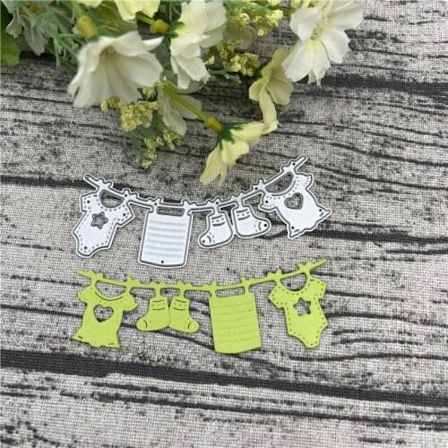 Baby clothes banner metal cutting dies mold Round hole label tag Scrapbook paper craft knife mould blade punch stencils dies