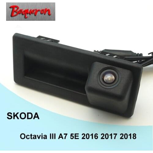 For SKODA Octavia III A7 5E 2016 2017 2018 Trunk Handle HD CCD Night Vision Backup Parking Reverse Camera Car Rear View Camera