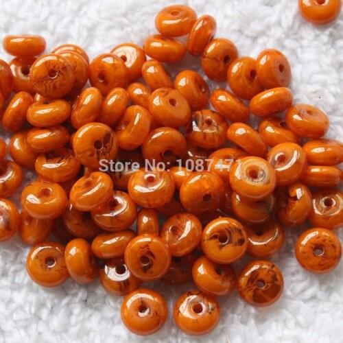 Hot sell 100pcs 10mmx5mm high imitation beeswax Beads Suanpan Bianzhu spacer ornament jewelry DIY accessories C070
