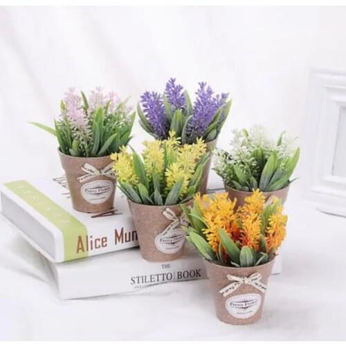 Artificial Plant Decorative Flower Home Decoration Fake Flower Small Mini Potted Desktop Garden Bonsai Green Plant With Vase