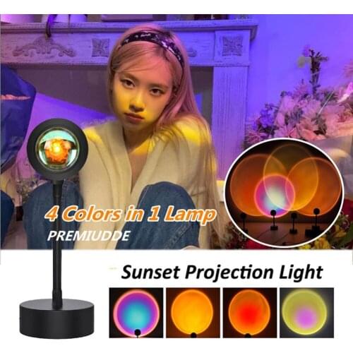 Rainbow Sunset Lamp Projector Night Light Sunset Projection Led Desk Lamp for Bedroom Atmosphere Rainbow Lamp Decoration Light