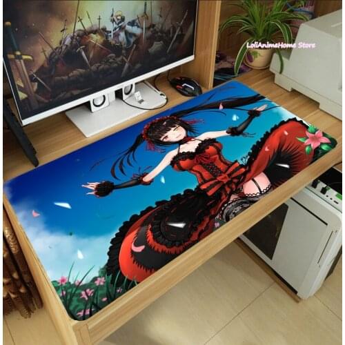 Hot Anim Tokisaki Kurumi Nightmare DATE A LIVE Big mouse pad Laptop Mice Mat Tabletop Keyboard Mat Anti-Slip Playmat Gift