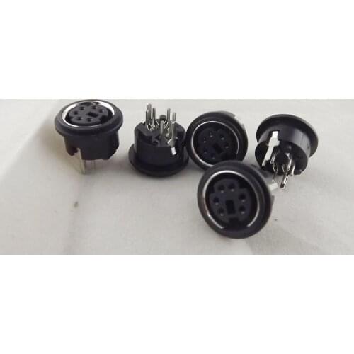 20pcs Mini 6 Pin DIN Jack Circular PCB Mount Female Connector
