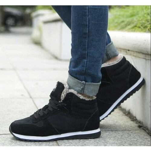 Fashion Men Snow Boots Warm Fur Winter Shoes Men Winter Boots Footwear Men Plus Size Ankle Boots Snow Shoes Men Winter Sneakers