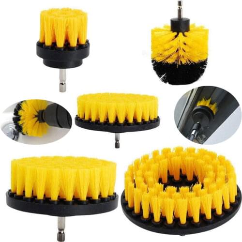 2/3.5/4/5''Drill Brush Cleaner Kit Scrubbing Brushes For Bathroom Surface Grout Tile Tub Shower Kitchen Car Cleaning Brush Tools