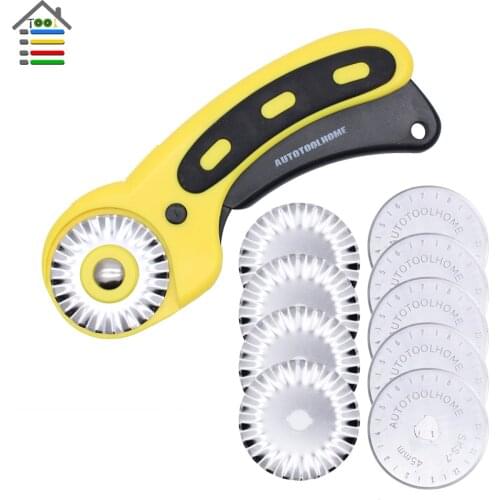 45mm Rotary Cutter Blades Set for OLFA fiskars Sewing Fabric Leather Quilting with 10pc Replacement Pinking Lace Knife Patchwork