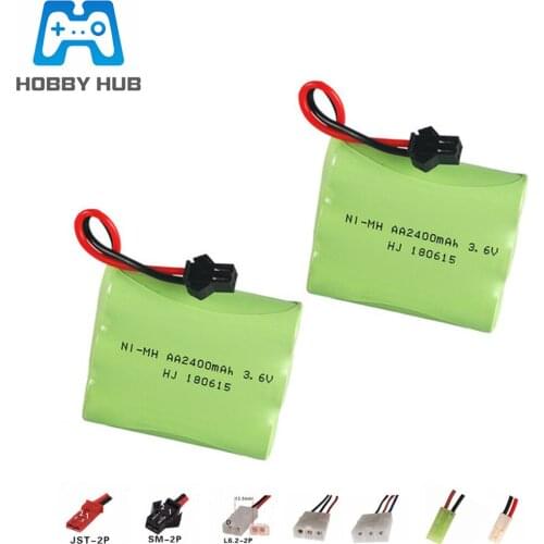 3.6v 2400mah NiMH Battery For Rc toys Car Robot Boat Gun Tanks Trains Ni-MH AA 700mah 3.6v Rechargeable Battery 1pcs to 10pcs