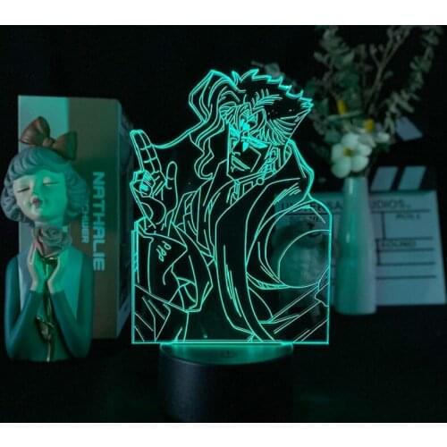Anime Lamp Night Lighting Noriaki Kakyoin 3D Illusion Sensor Light LED APP Control Anime Nightlight JOJOs Bizarre Adventure