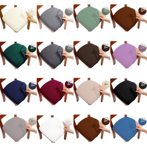 Nordic monochrome WaterProof Spandex Dining Room Upholstered Cushion Solid Chair Seat Cover Washable Furniture Protector
