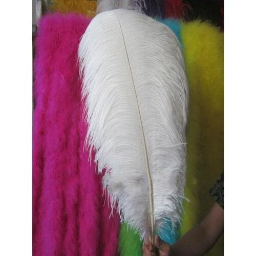 60-65cm 24-26 Inch WHITE Natural OSTRICH FEATHER Real Ostrich Plumage For Wedding Party Decoration Free Shipping