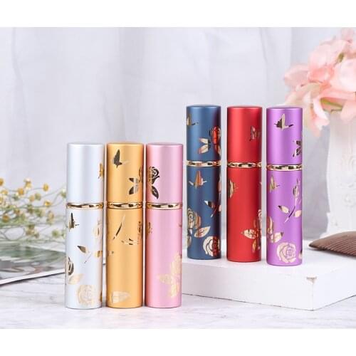 10ml Portable Mini Refillable Perfume Bottle With Scent Pump Metal Aluminum Empty Cosmetic Containers Spray Atomizer Bottle
