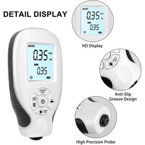 Practical Thickness Gauge For Cars Coating Thickness Gauge Meter HD Display Screen Paint Coating Testing Tool For Car Automotive