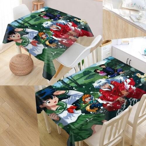 Inuyasha Anime Custom Table Cloth Oxford Print Rectangular Waterproof Oilproof Table Cover Square Wedding Tablecloth P