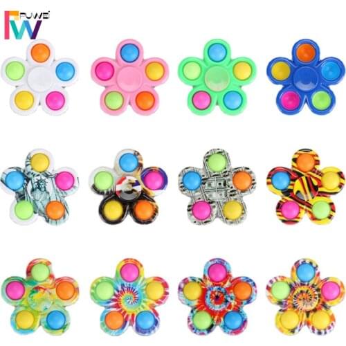 PUWEI Push Bubble Fingertip Spinner Gyro 2 In 1 Decompression Toys Colorful Adult Relief Stress Metal Bearing Toys Children Toys