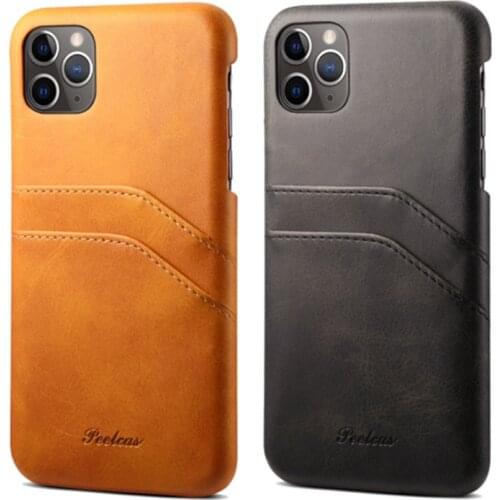 Luxury Business PU Leather Dual Card Slot Phone Case For iPhone 11Pro MAX 12 Pro 7 8 Plus X XR XS MAX Vintage Card Holder Cover