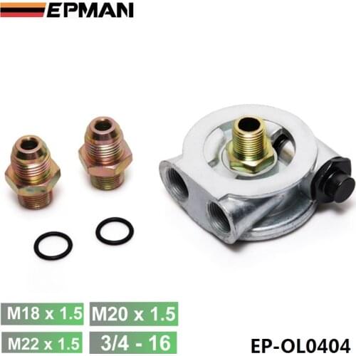 OIL COOLER FILTER SANDWICH PLATE + THERMOSTAT ADAPTOR (AN10 or AN8) FITTINGS EP-OL0404