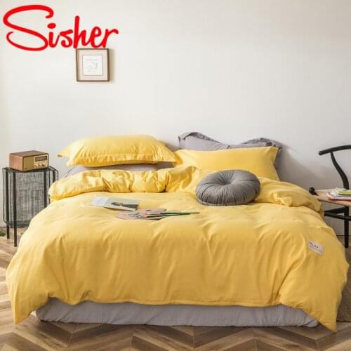 Modern Luxury Duvet Cover Set King Size Soild Color Brief Bedding Set Single Double Queen Bed Linen Sheet Polyester Bedclothes