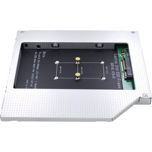 TISHRIC 2nd Msata HDD Caddy ssd To SATA Hard Drive Caddy 9.5mm Hard Disk Drive Adapter For Laptop CD-ROM DVD-ROM Optical Bay