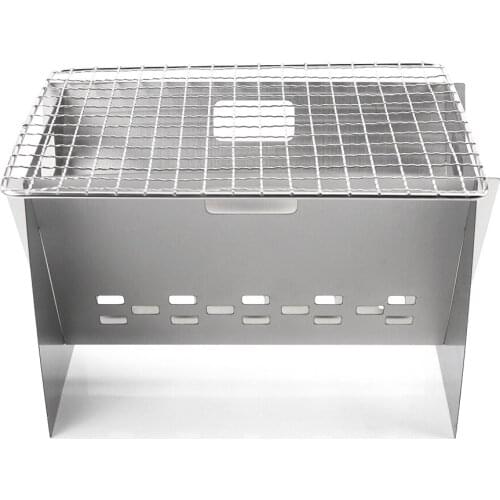 Camping Wood Burning Stove Outdoor Portable Folding Stainless Steel Backpacking Cooking Stove with Grill Plate Camping Stove