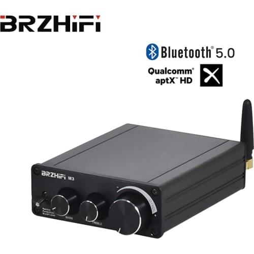 BRZHIFI Bluetooth 5.0 QCC5125 MA12070 Amplifier 2*80W 2.0 Power HD Audio AUX APTX APTX-HD HiFi Mini Amp DIY Stereo Home Theater