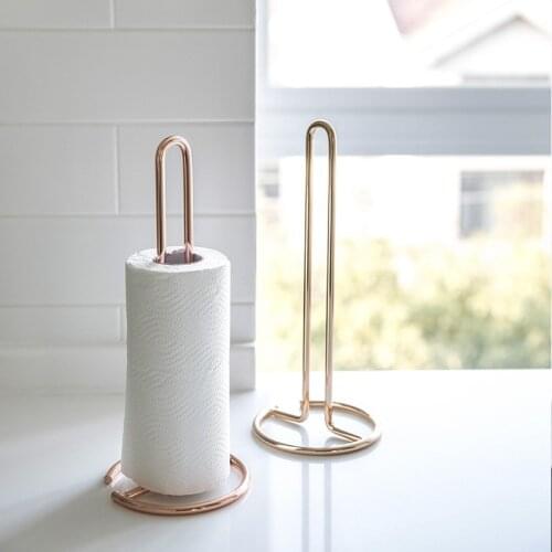 Punch Free Nordic Lron Art Vertical Kitchen Accessories Organizer And Storage Paper Towel Holder Roll Paper Home Hang Shelf