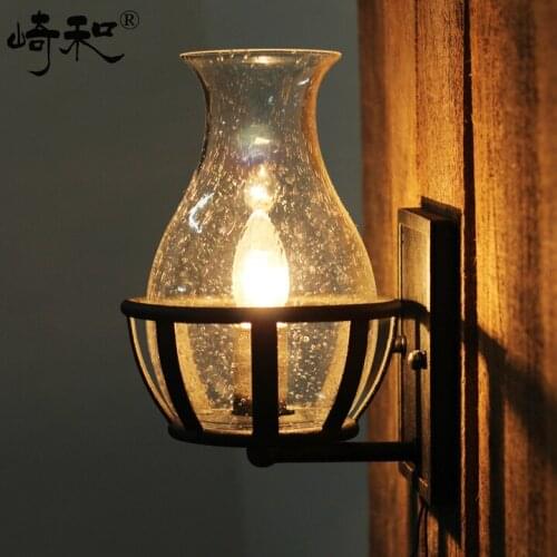 Vintage Industrial Edison Glass Bottle Wall Lamp Loft Light Bedroom Aisle Cafe Cafe Bar Store Hall Club Coffee Shop Decor