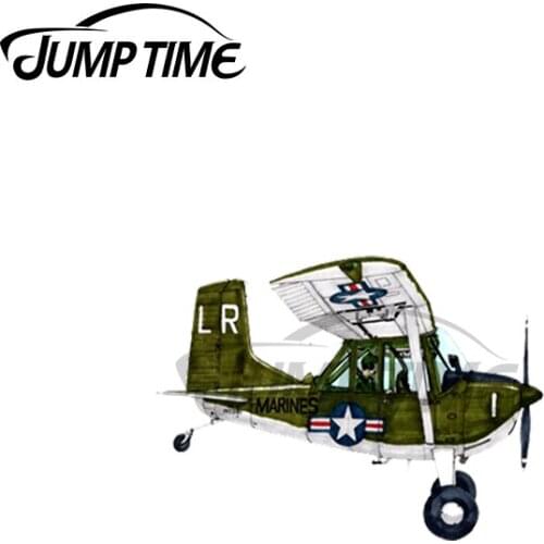 Jump Time 13 x 6.6cm For Cessna OE-2 Bird Dog Waterproof Car Sticker Graffiti Decal Occlusion Scratch Vinyl Material Decor