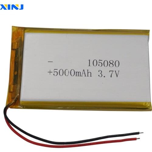 XINJ 3.7V 5000mAh Li Lithium Polymer Battery Accumulator Li ion Li po cell 105080 For GPS ipod PAD MID Power bank DVD Tablet PC