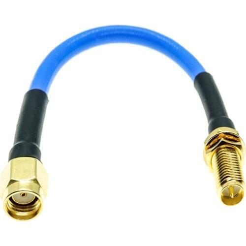 RP-SMA female nut bulkhead to RP-SMA male Connector RG405 RG-405 Semi Flexible Coaxial Cable 0.086" Blue