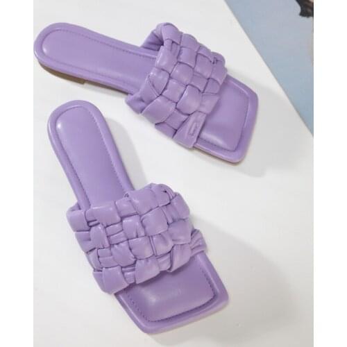 2021 Fashion Female Slippers Women Flat Weave Slides Sandal Ladies House Outdoor Beach Lady Shoes Woman Home Slippers Flip Flops