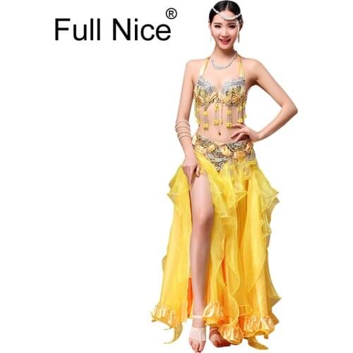 New Performance Dancewear Bellydance Clothes Professional Women Egyptian Belly Dance Bra Belt Skirt Oriental Beaded Belly Dance