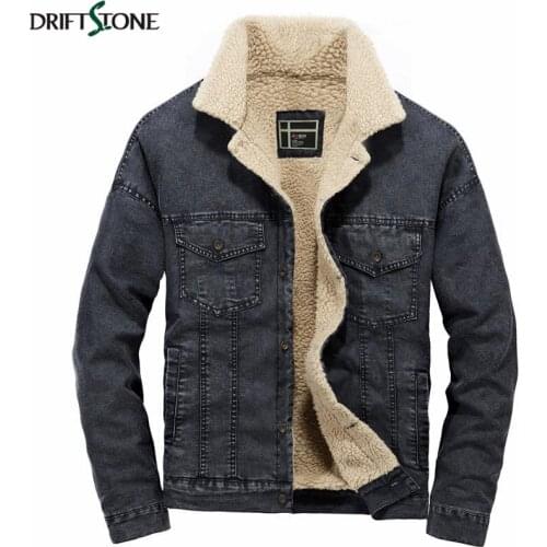 Winter Military Parkas Coat Warm Thick Men Denim Jacket Casual Fur Collar Bomber Jeans Jacket Wool Liner Outwear