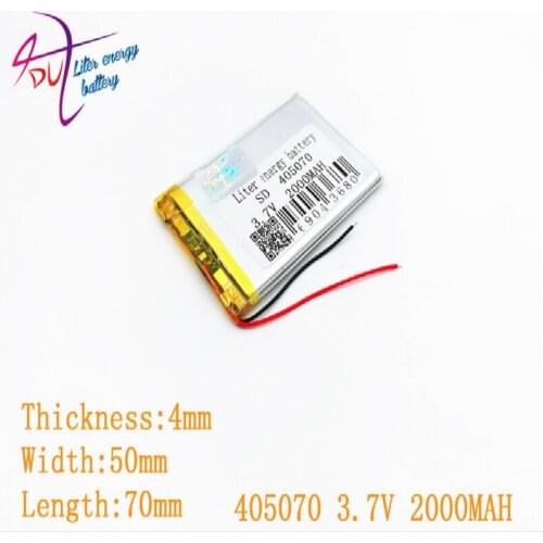1pcs [SD] 405070 3.7V,2000mAH 385070 Polymer lithium ion / Li-ion battery for TOY,POWER BANK,GPS,mp3,mp4,cell phone,speaker