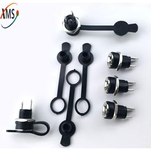 10pcs DC-022B DC Power Supply Jack Socket Female Panel Mount Connector 5.5*2.1mm With Waterproof Cap