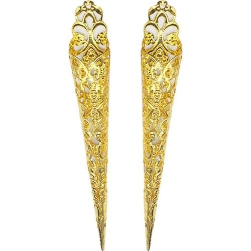 10Pcs False Nails Ancient Queen Costume Accessories Nail Art Fake Extension Full Cover Nails Decoration Cosplay Tools