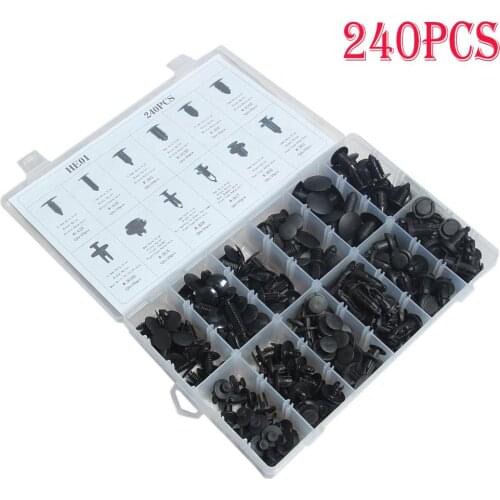 240pcs Car Body Retainer Push Type Pin Rivet Panel Moulding Clip Trim Assortment