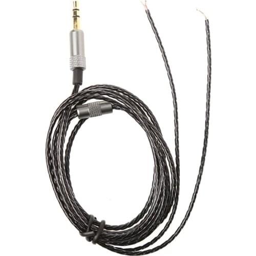 3.5mm 3-pole Jack DIY Replacement Headphone Audio Cable Maintenance Wire Without MIC