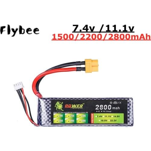 3s 11.1v 1500mAh 2200mAh 2800mAh Lipo Battery For RC toy Car Airplane Helicopter Boat Parts 2s 7.4v battery T/JST/XT60 Plug