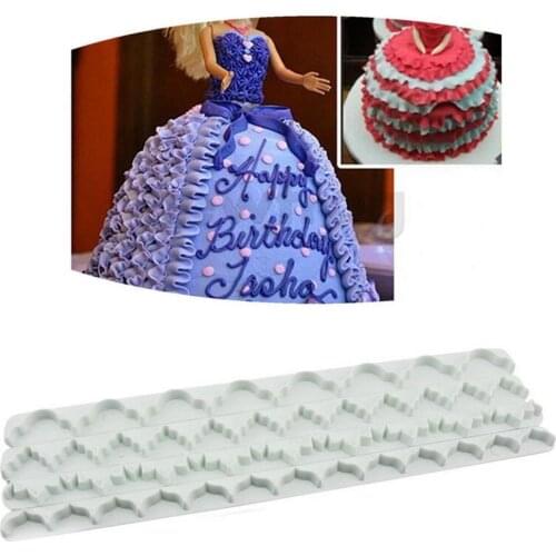 4Pcs/Set Cake Cutters Decorating Mountain Cloud Sugarcraft Cake Mold Fondant Flower Ribbon Frill Straight Lace 2021 Tool Ed E7M6