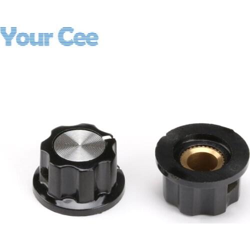 50pcs Skirted Knob A01 For Standard Pots Black Diameter 20mm Height 11mm Hole Diameter 6mm For Potentiometer