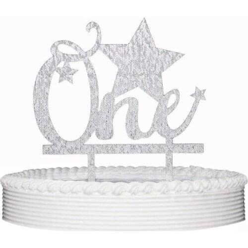 1st First Birthday ONE Star Premium Quality Acrylic Cake Topper
