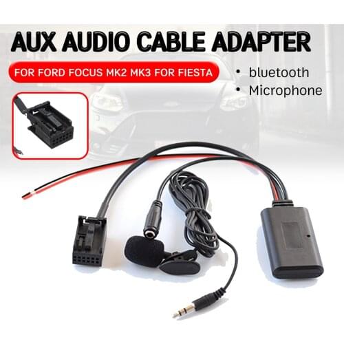 Bluetooth Aux Receiver Cable Adapter with Mic Aux Head Unit Interface for Ford for Focus Mk2 MK3 for Fiesta Audio