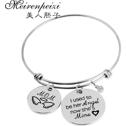 'I Used To Be Her Angel Now Shes Mine 'Mom Bracelet New Mothers Day Gift Memorial Personalized Bracelet In Memory of Mom