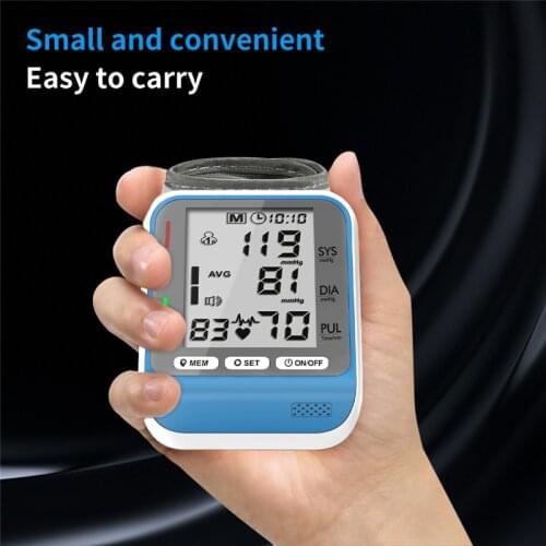 LCDdisplay Wrist Tonometer Digital Tensiometer Portable Blood Pressure Monitor Household Sphygmomanometer Medical BP Measurement