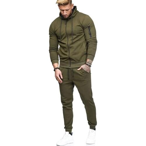Spring Autumn Running Sets Men Sport Suits Sportswear Set Fitness Training Warm Breathable Tracksuit Zip Pocket Jogging Suit