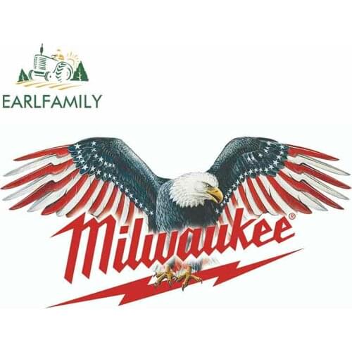 EARLFAMILY 13cm x 7cm For Milwaukee Tools Funny Car Sticker Vinyl Material Waterproof Occlusion Scratch Suitable For VAN RV SUV