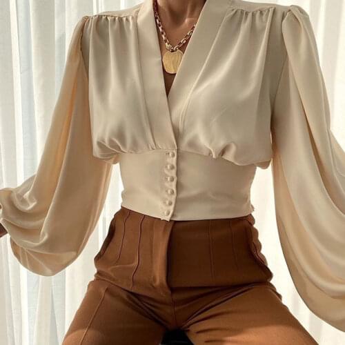 ELSVIOS Womens Satin Shirts