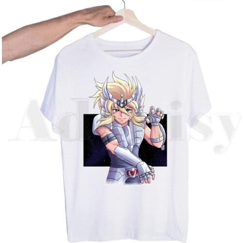 Saint Seiya Knights Of The Zodiac Burn Cosmos Tshirts Men Fashion Summer T-shirts Tshirt Top Tees Streetwear Harajuku Funny