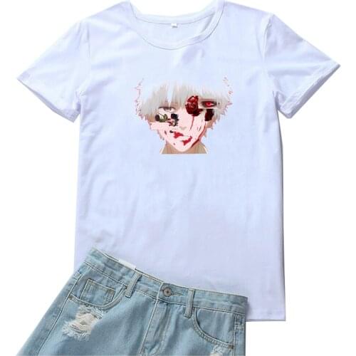 Harajuku Aesthetic Anime Graphics Tees Women Funny Japan Anime Printing Camiseta Mujer Kawaii Clothes Tshirt Women Loose Tops