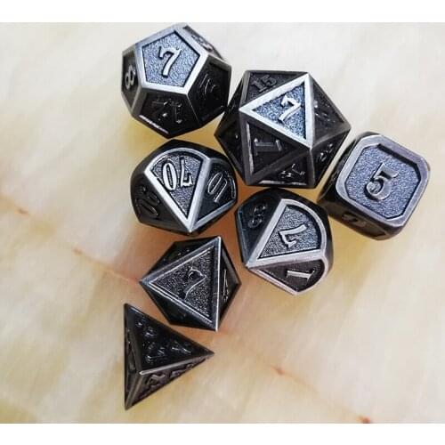 Dnd dice metal rpg set polyhedral dice game d20 10 6 8 12 blue table games Zinc alloy green digital dice pattern